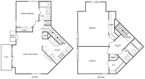 Floor plan for 3 beds, 2 baths, 1500 sqft